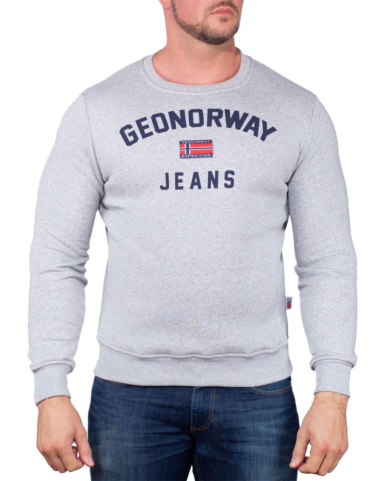 Herren Regular Fit Pullover gassier in Blended Grey – Geo Norway