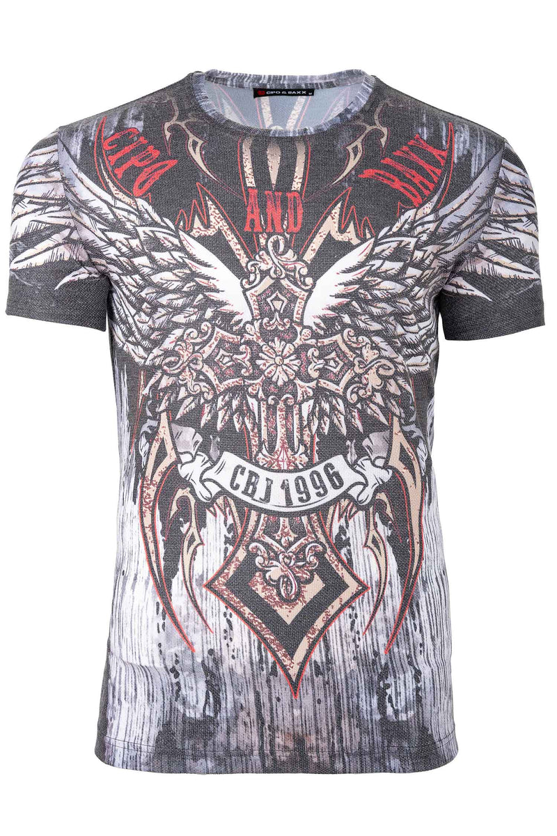 Herren Slim Fit T-Shirt in Grey – Cipo & Baxx