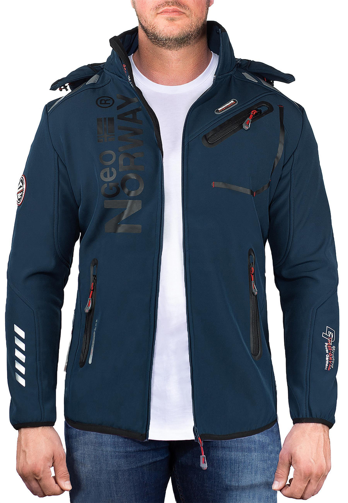 Herren Regular Fit Softshelljacke royaute in Navy/Black – Geographical Norway