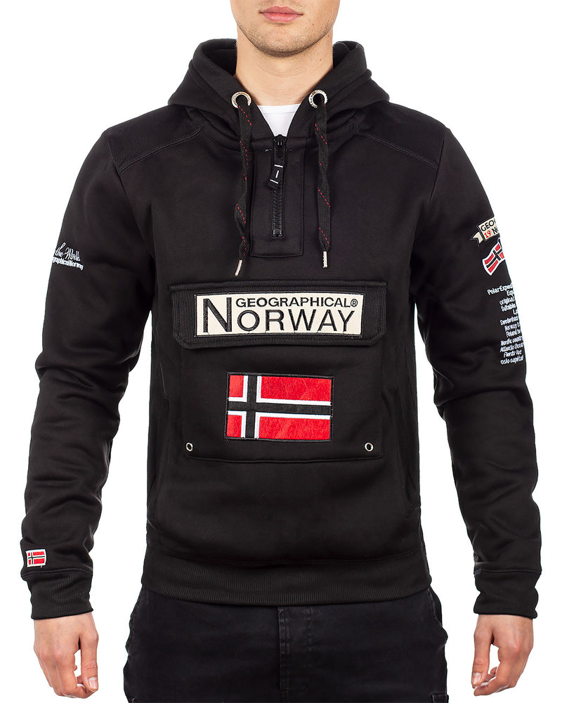 Herren Regular Fit Hoodie gymclass men in Black – Geographical Norway