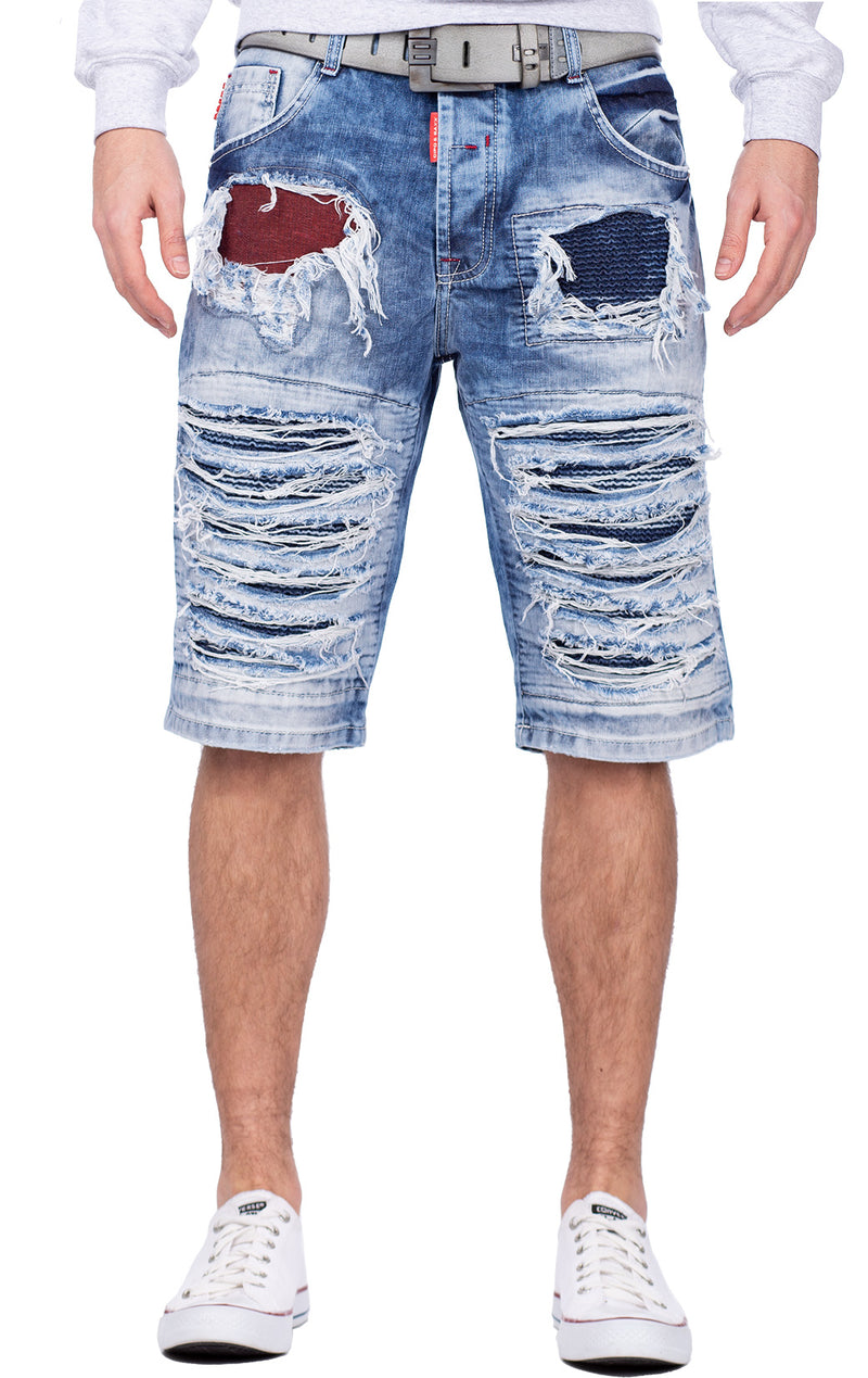 Herren Regular Fit Shorts Stonewashed in Blue – Cipo & Baxx