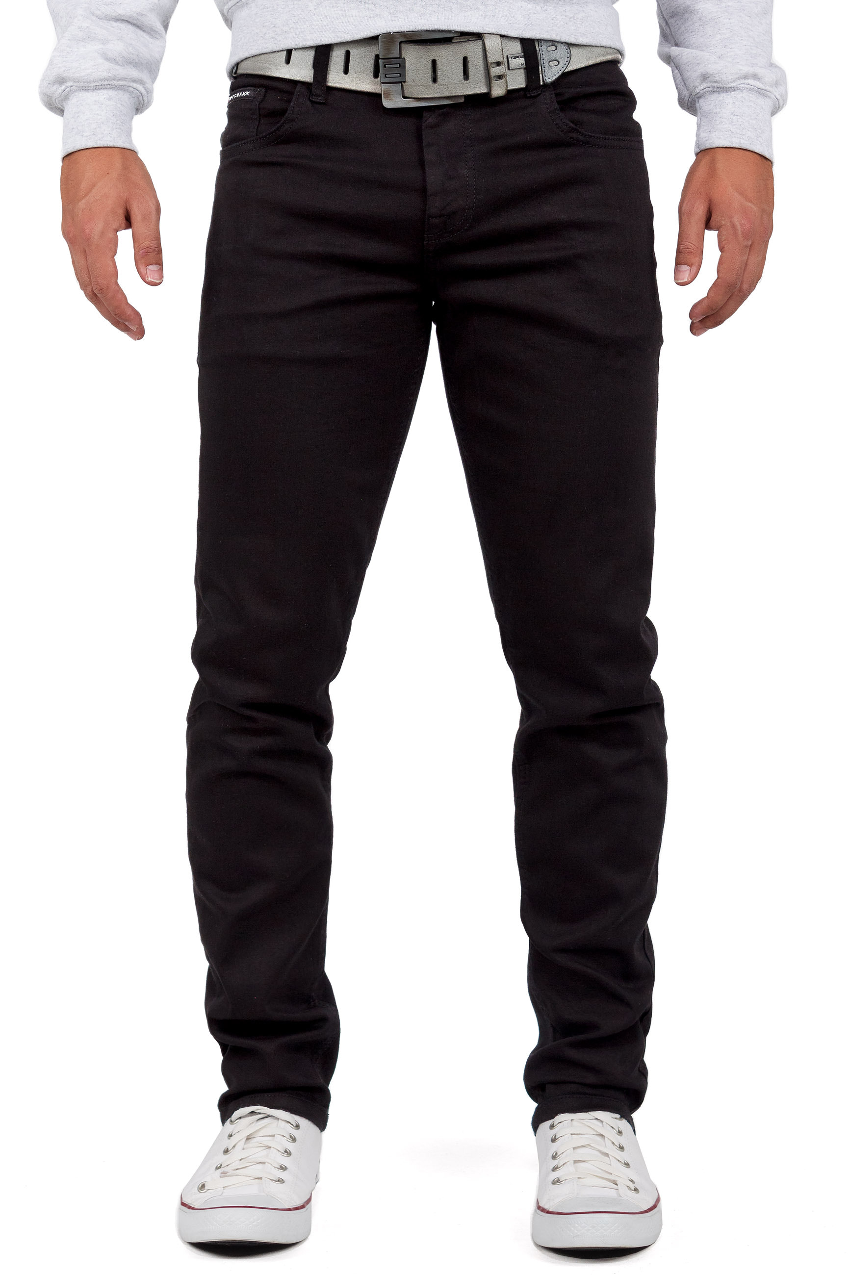 Herren Slim Fit Jeans Stonewashed in Black – Cipo & Baxx