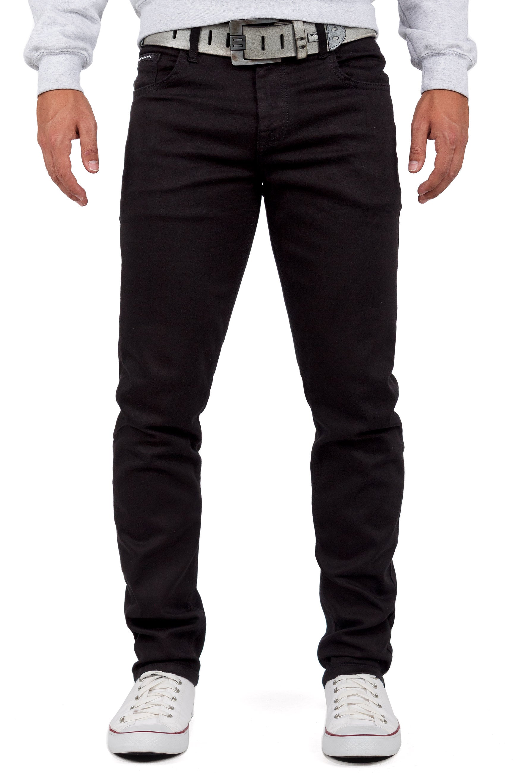 Herren Slim Fit Jeans Stonewashed in Black – Cipo & Baxx