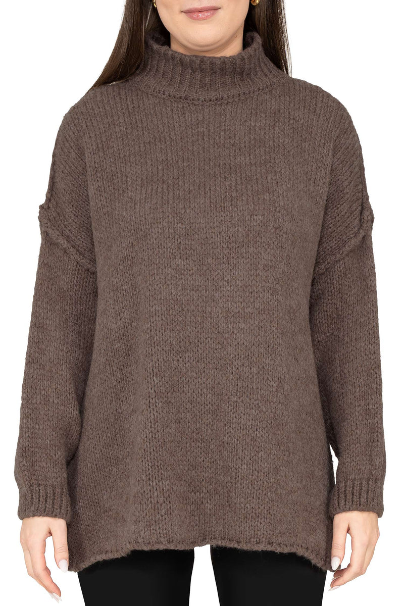 Damen Relaxed Fit Strickpullover in Taupe – Reichstadt