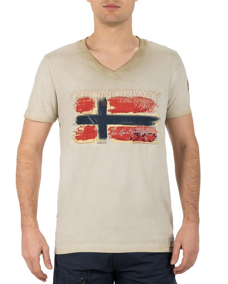 Herren Regular Fit T-Shirt joasis in Beige – Geo Norway