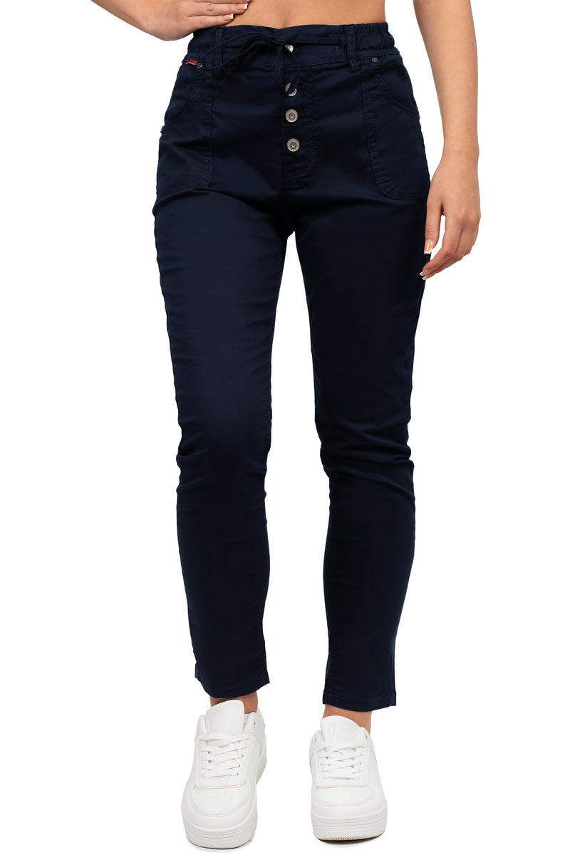 Damen Regular Fit Hose Mid Waist in Navy – Cipo & Baxx