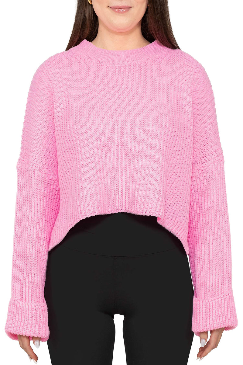 Damen Relaxed Fit Strickpullover in Baby Rosa – Reichstadt