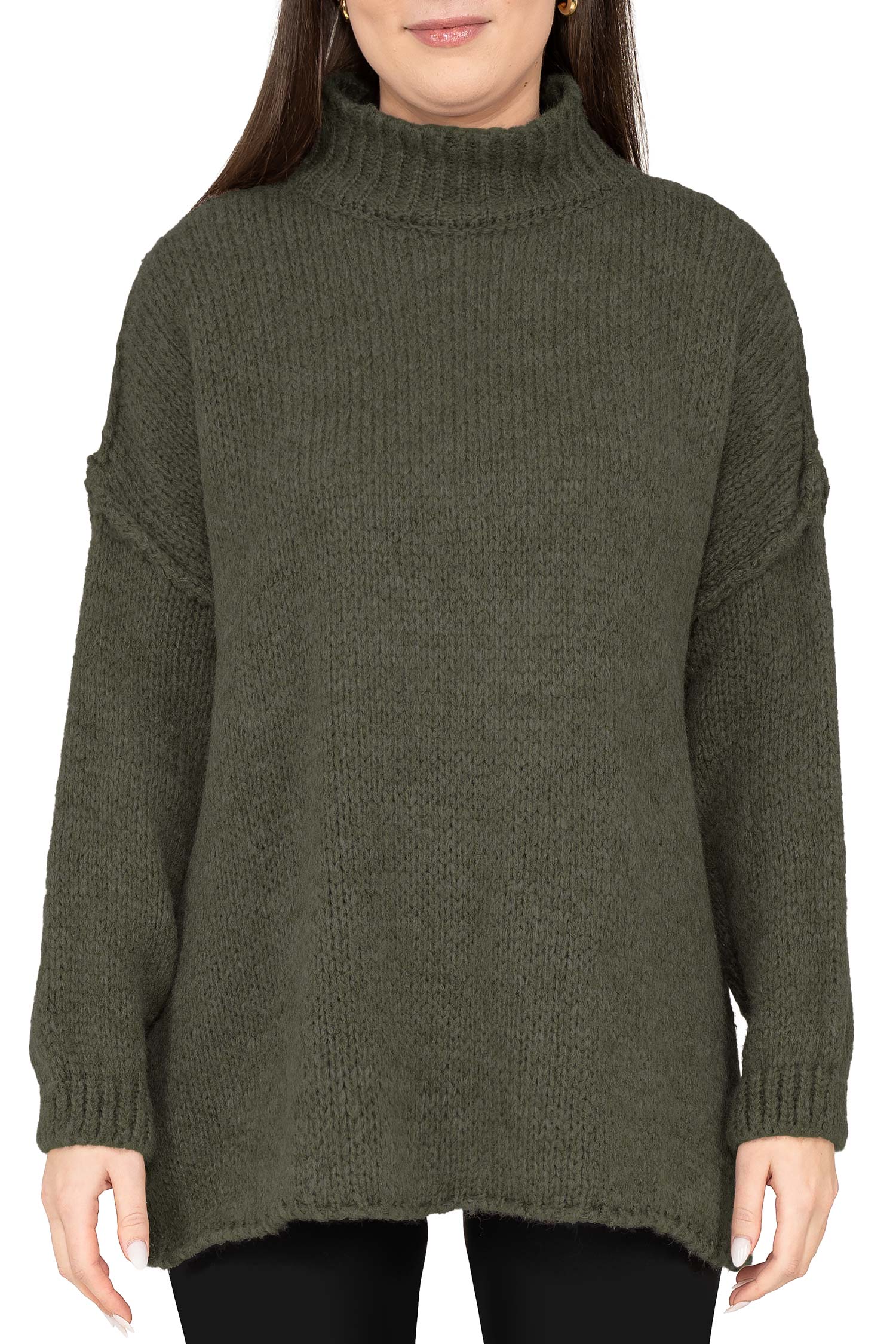 Damen Relaxed Fit Strickpullover in Khaki – Reichstadt