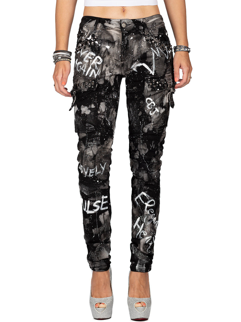 Damen Straight Fit Jeans Mid Waist in Black – Cipo & Baxx