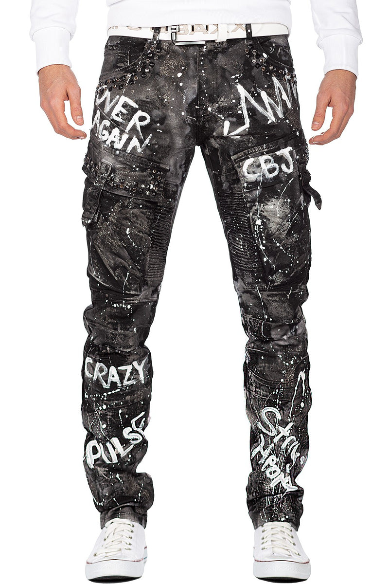 Herren Regular Fit Jeans Glitzer in Black – Cipo & Baxx