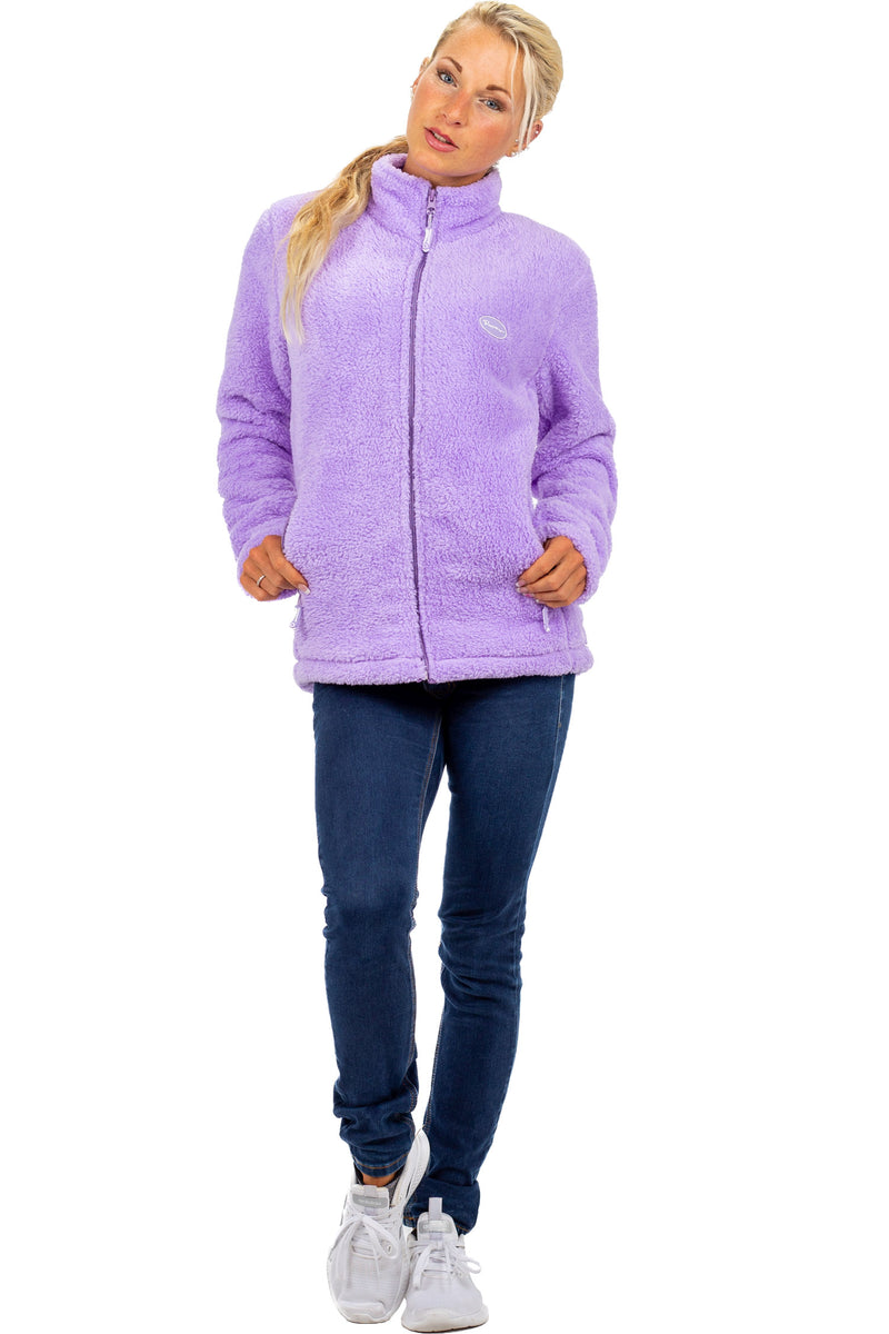 Damen Regular Fit Fleecejacke Kuschelig in Purple – Reichstadt
