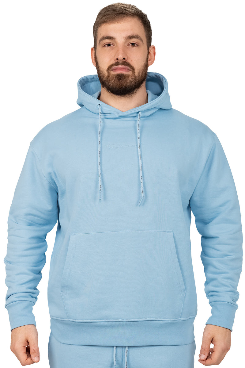 Herren Regular Fit Sport Hoodie Marken-Stick in Baby Blue – Reichstadt