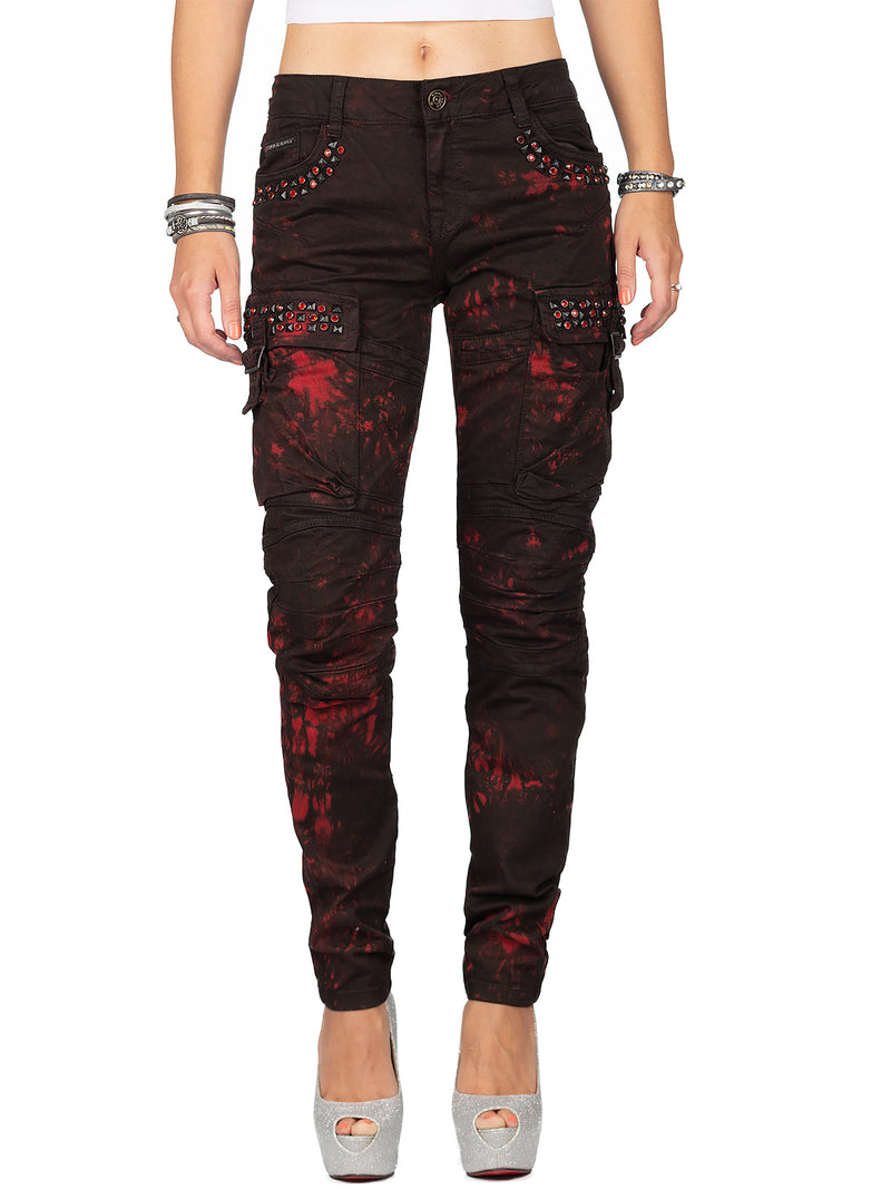 Damen Regular Fit Jeans in Bordeaux – Cipo & Baxx