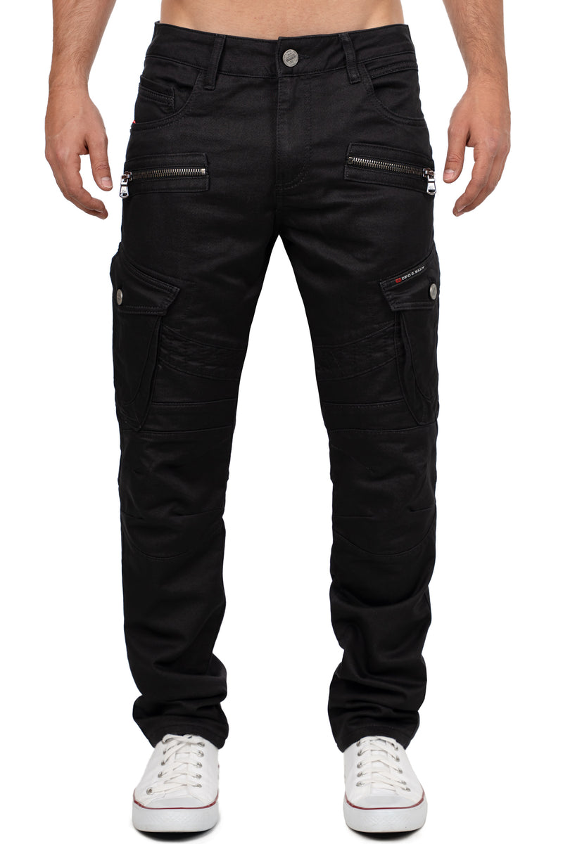 Herren Straight Fit Jeans Mid Waist in Black – Cipo & Baxx