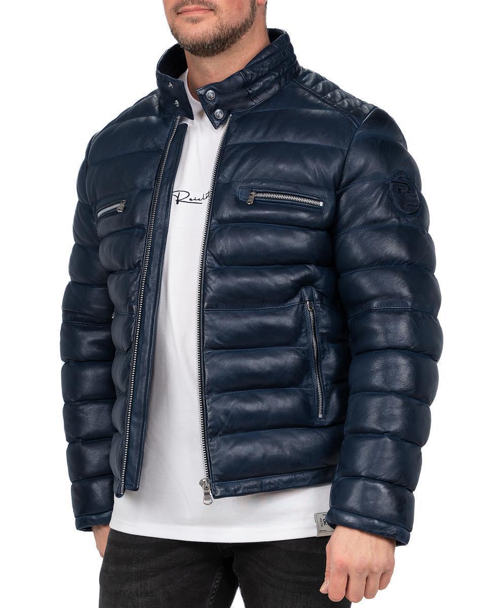 Herren Regular Fit Jacke Echtleder in Navy – Reichstadt
