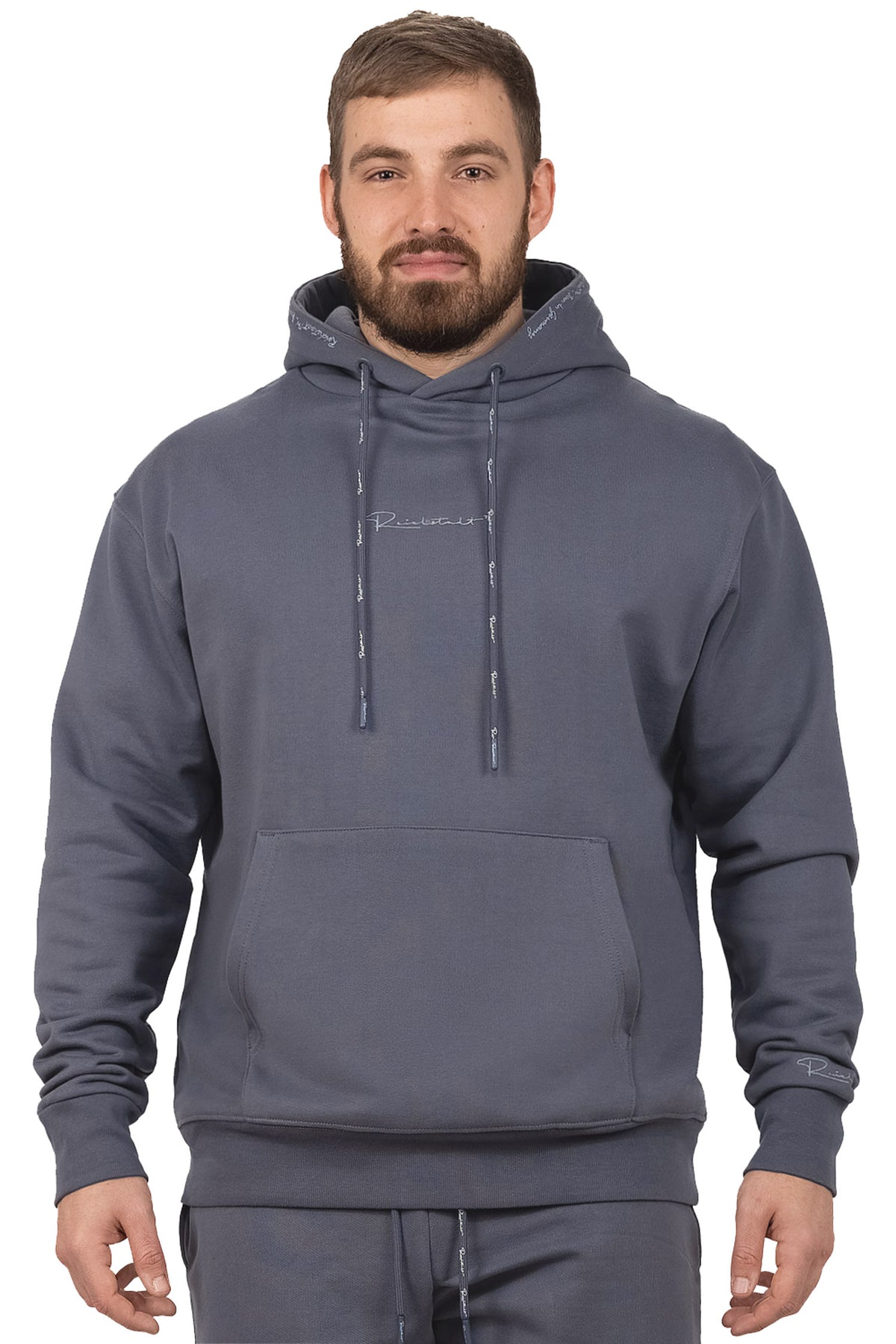 Herren Regular Fit Sport Hoodie Marken-Stick in Anthracite – Reichstadt