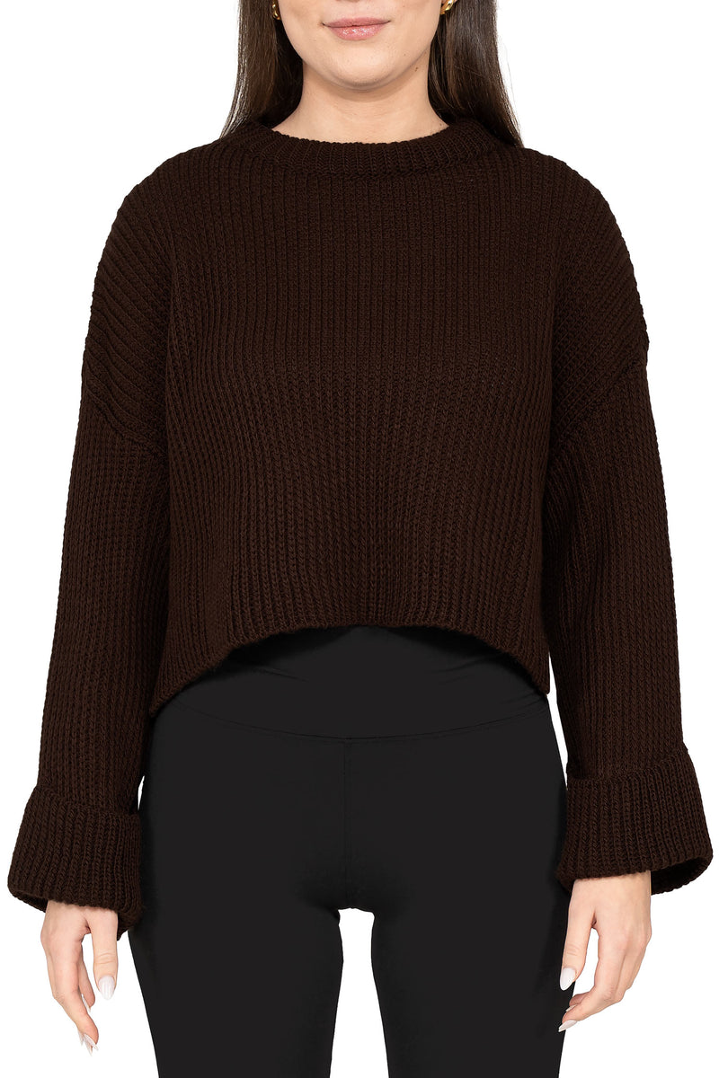 Damen Relaxed Fit Strickpullover in Brown – Reichstadt