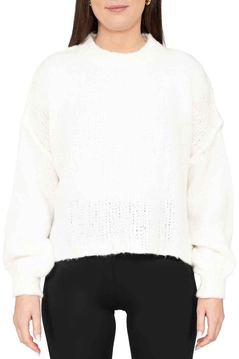 Damen Relaxed Fit Strickpullover in White – Reichstadt
