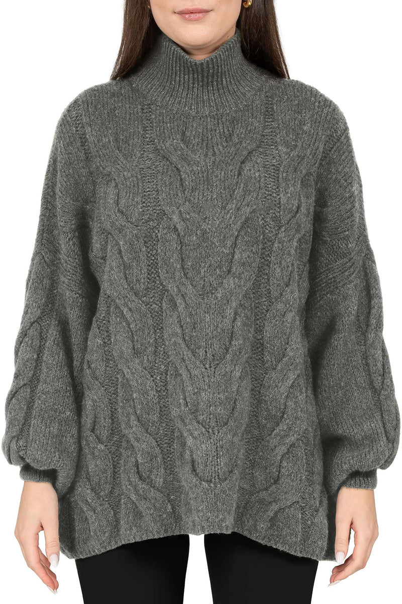 Damen Relaxed Fit Strickpullover in Grey – Reichstadt