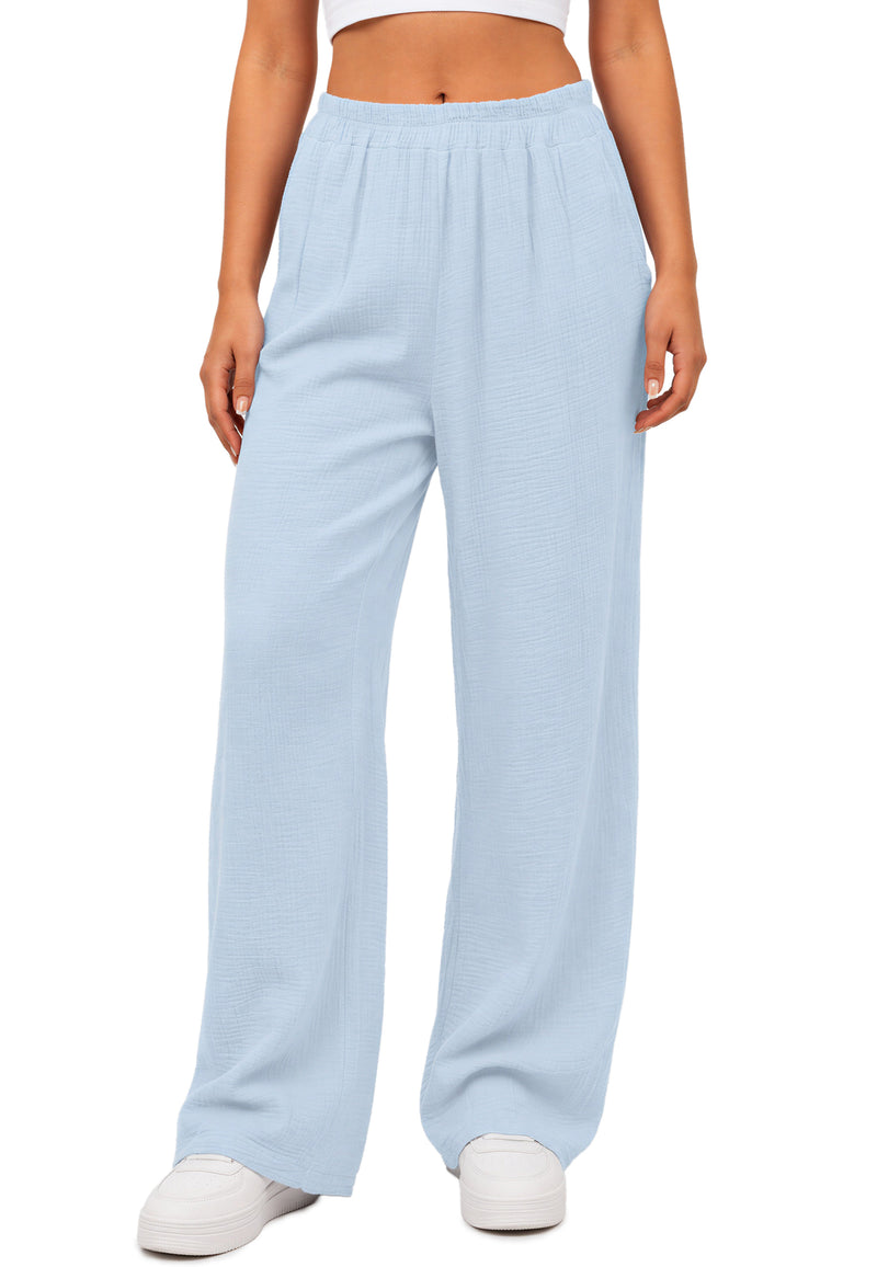 Damen Oversized Hose Musselin 25RSW082 - Baby Blue
