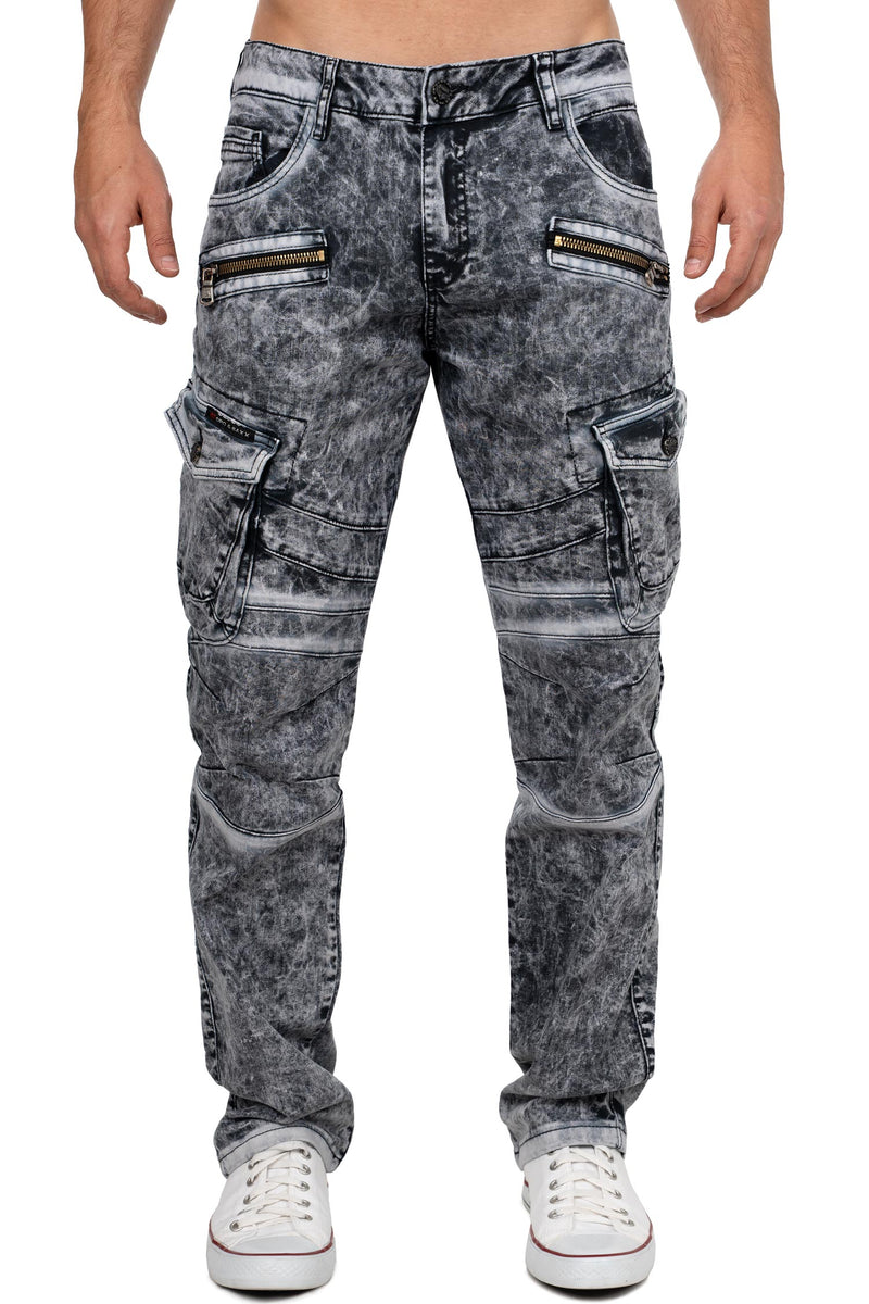 Herren Straight Fit Jeans Stonewashed in Black – Cipo & Baxx