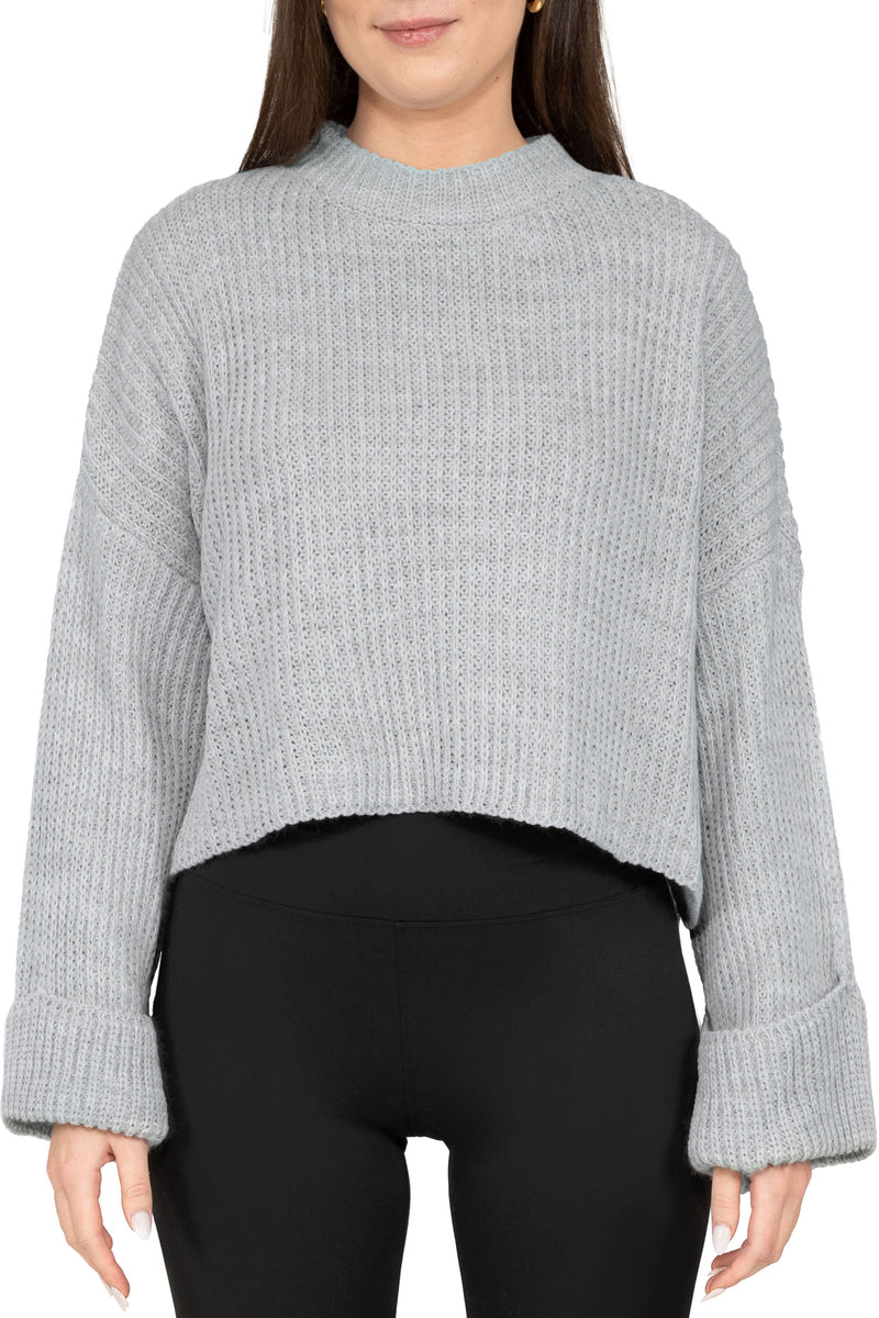 Damen Relaxed Fit Strickpullover in Grey – Reichstadt