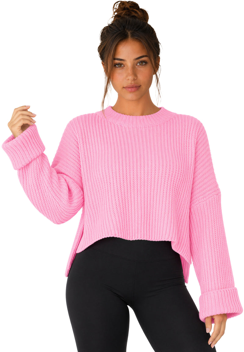 Damen Relaxed Fit Strickpullover 25RSW093 - Baby Rosa