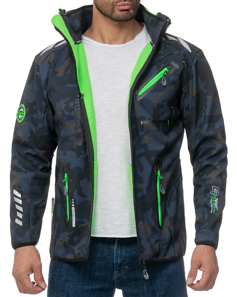 Herren Regular Fit Softshelljacke royaute men in Navy-Green – Geographical Norway