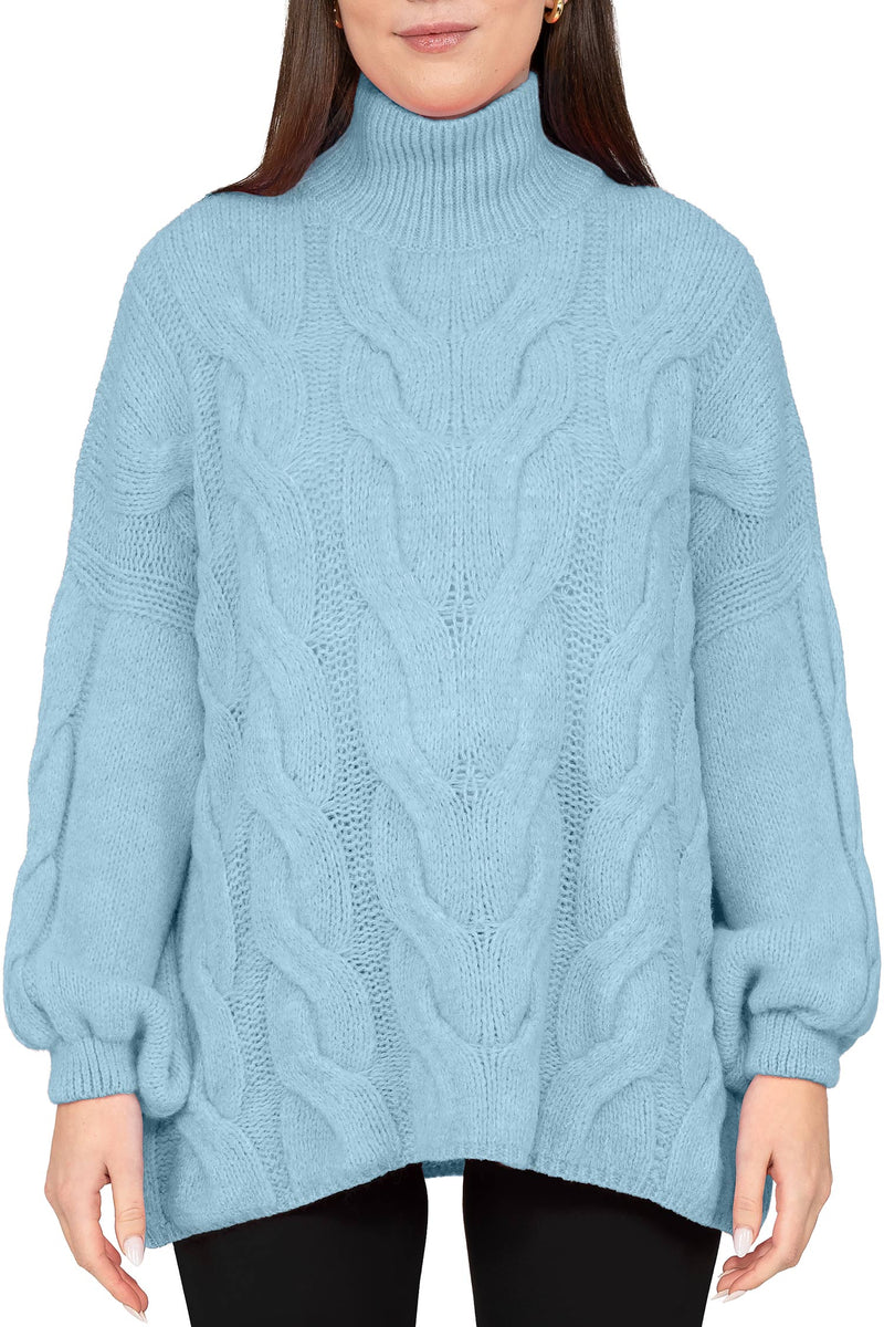 Damen Relaxed Fit Strickpullover in Baby Blue – Reichstadt