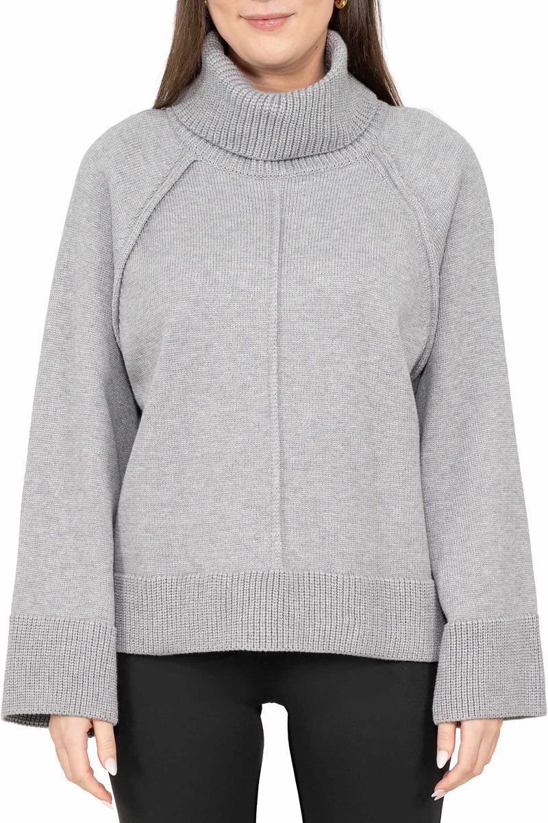 Damen Relaxed Fit Rollkragenpullover in Grey – Reichstadt