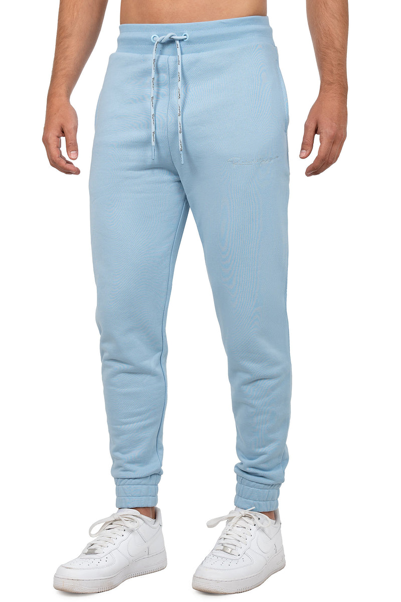 Herren Regular Fit Jogginghose Marken-Stick in Baby Blue – Reichstadt