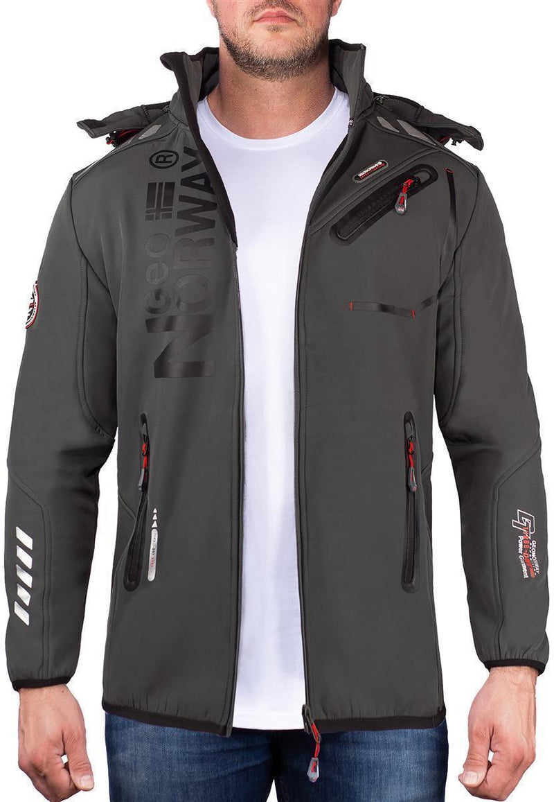 Herren Regular Fit Softshelljacke royaute in Dark Grey – Geo Norway
