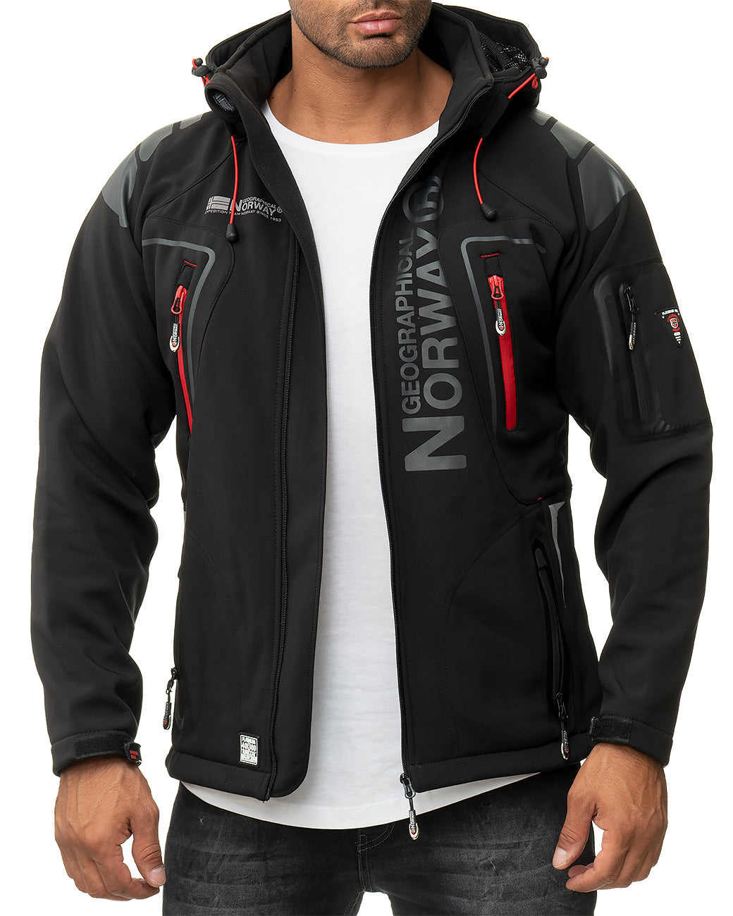 Herren Regular Fit Softshelljacke techno men Black - mehrfarbig