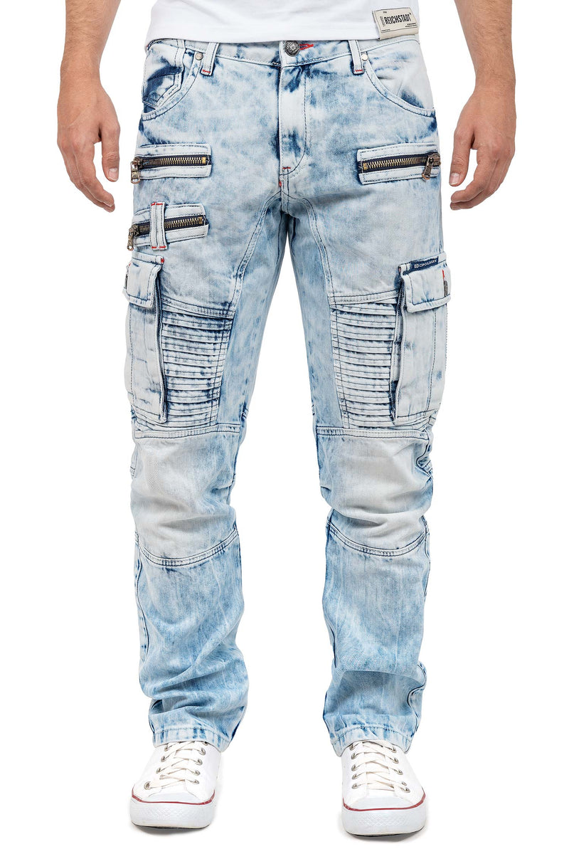 Herren Regular Fit Jeans Stonewashed in Iceblue – Cipo & Baxx