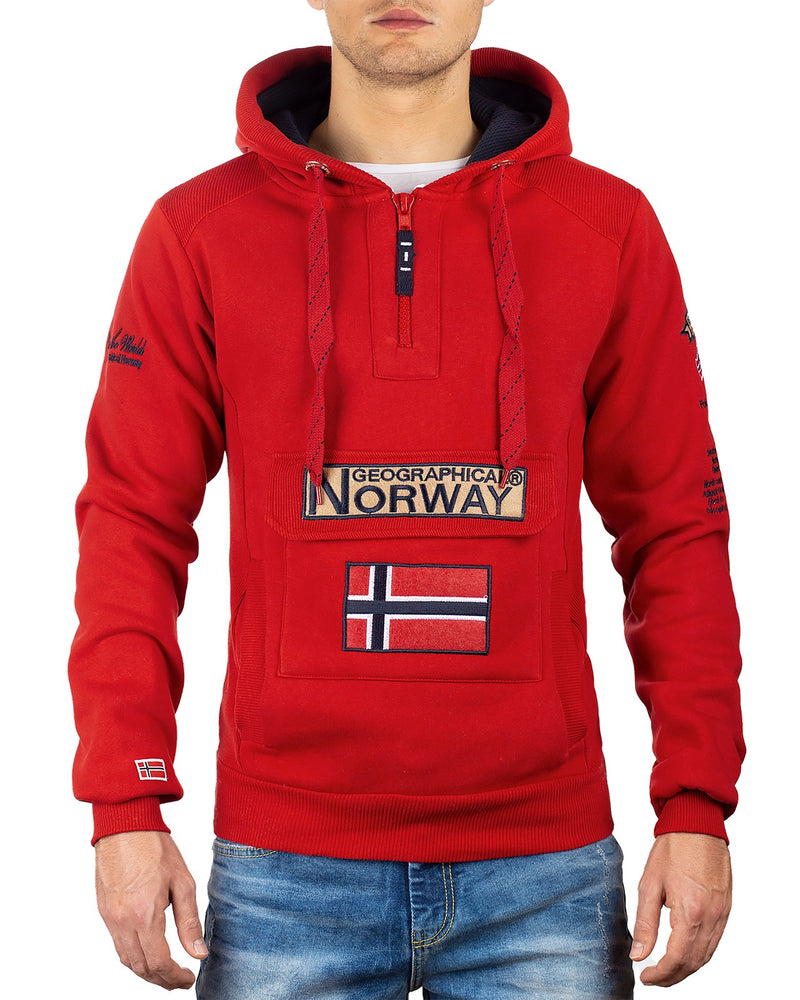 Herren Regular Fit Hoodie gymclass men in Red – Geographical Norway