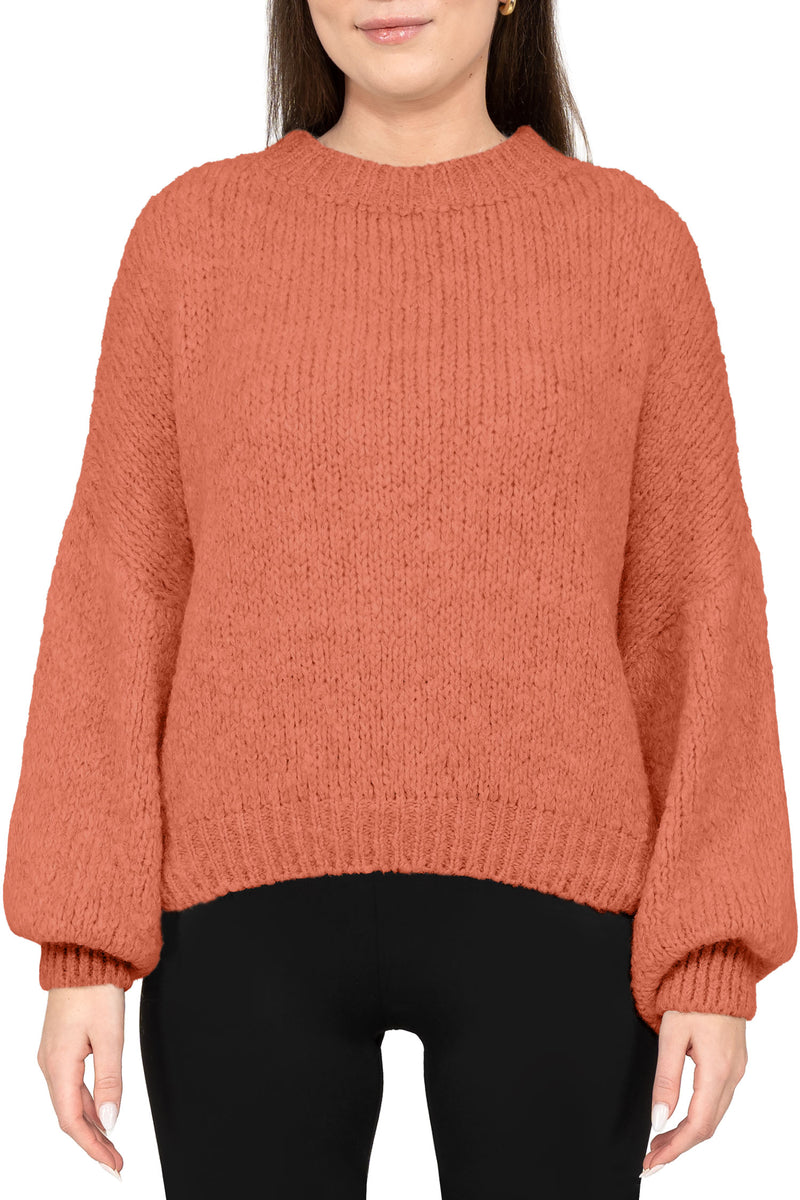 Damen Relaxed Fit Strickpullover in Orange – Reichstadt