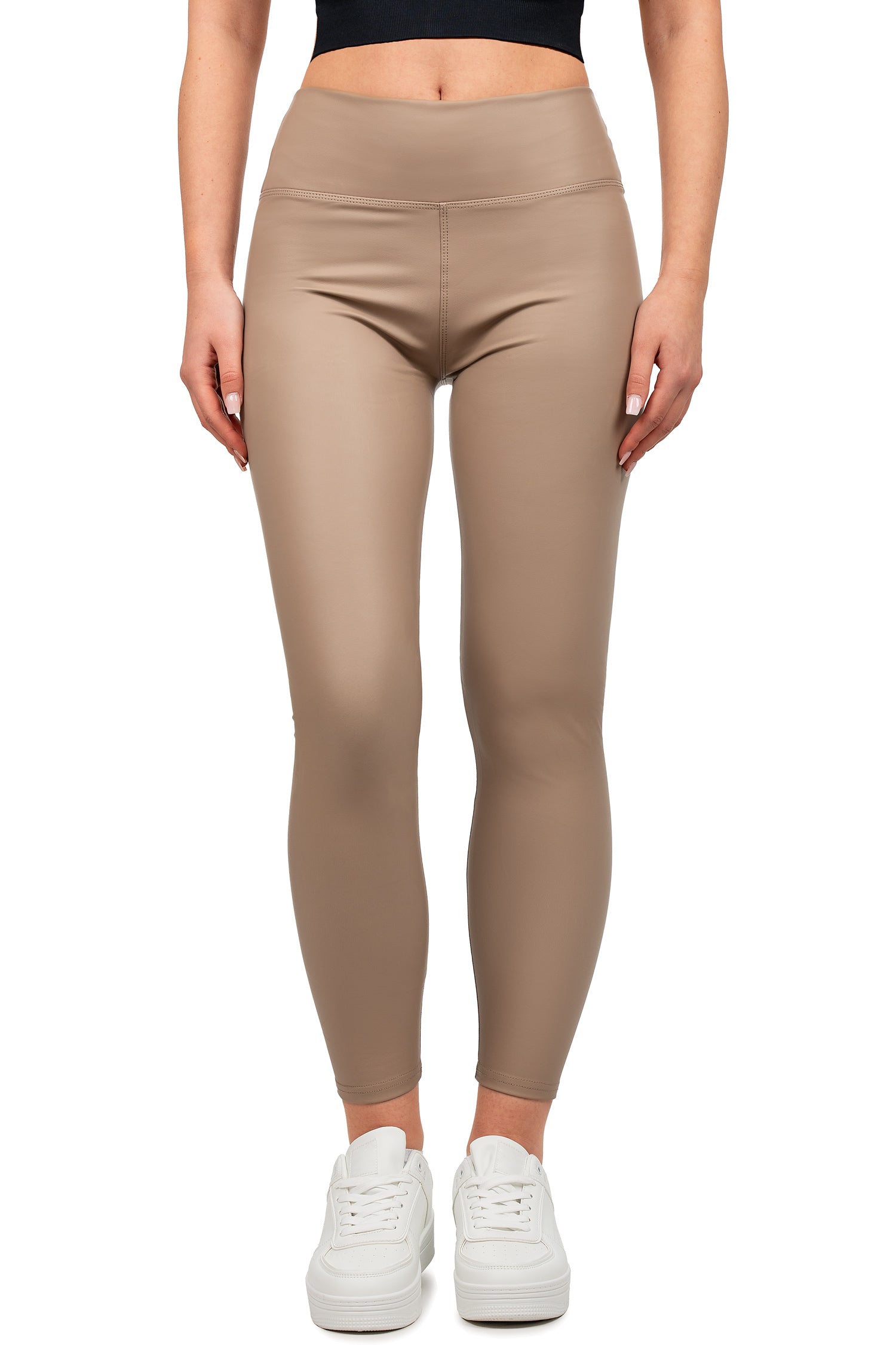 Damen Skinny Fit Hose High Waist in Taupe – Reichstadt