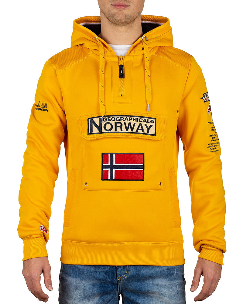 Herren Regular Fit Hoodie gymclass men in Yellow – Geographical Norway