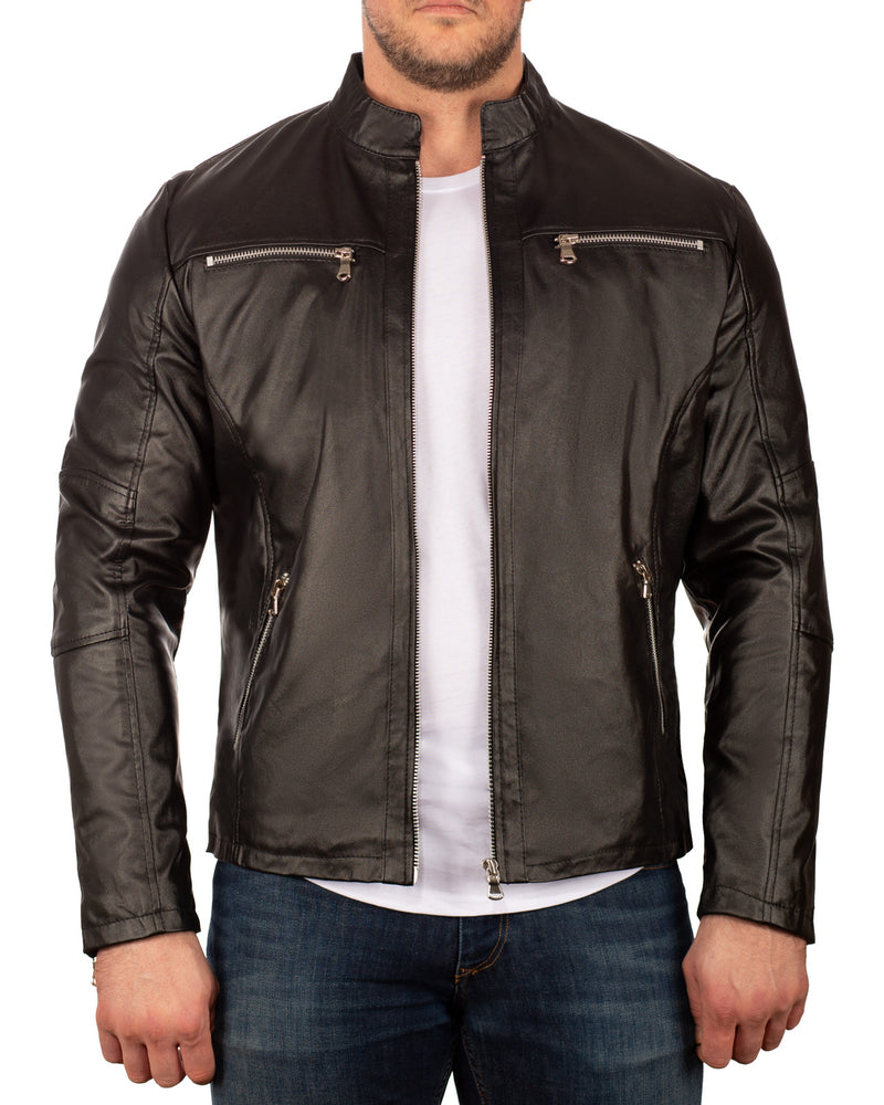 Herren Slim Fit Jacke in Black – Reichstadt