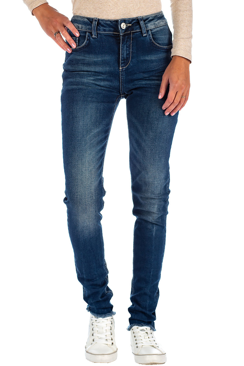 Damen Slim Fit Jeans Stonewashed in Blue – Cipo & Baxx