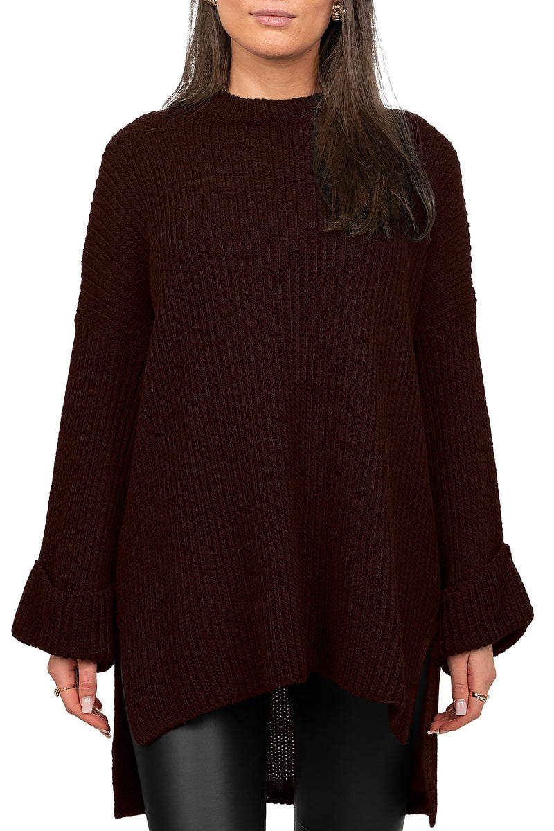 Damen Relaxed Fit Pullover 25RSW067 - Brown