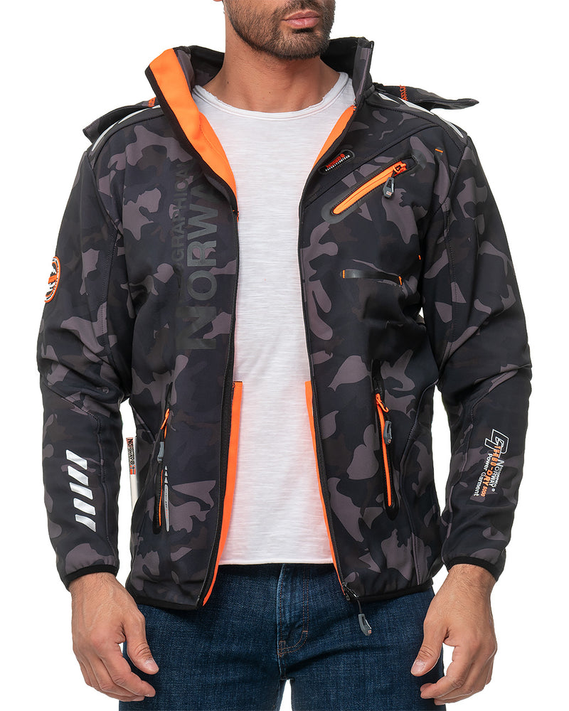 Herren Regular Fit Softshelljacke royaute men - Black-Orange