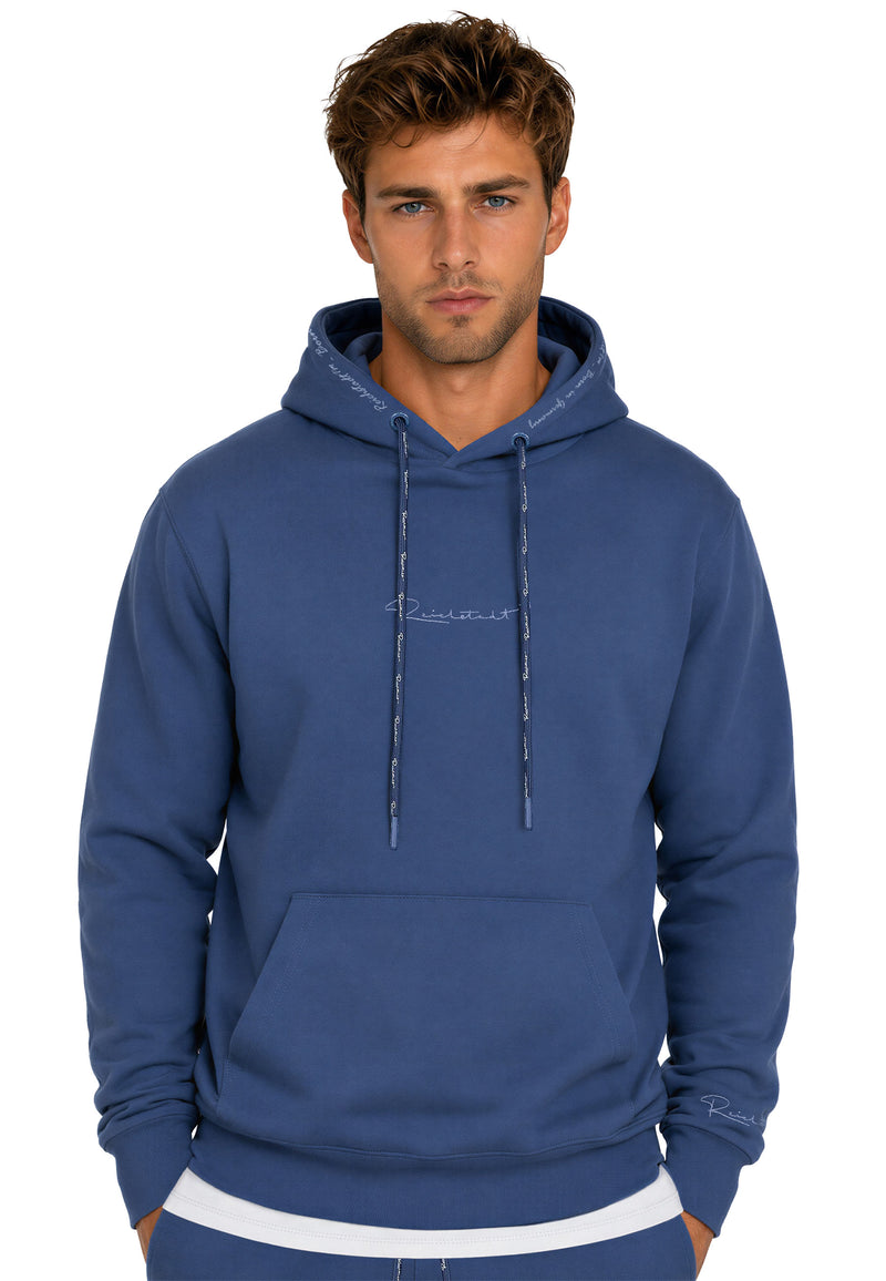 Herren Regular Fit Hoodie Marken-Stick in Dark Blue – Reichstadt