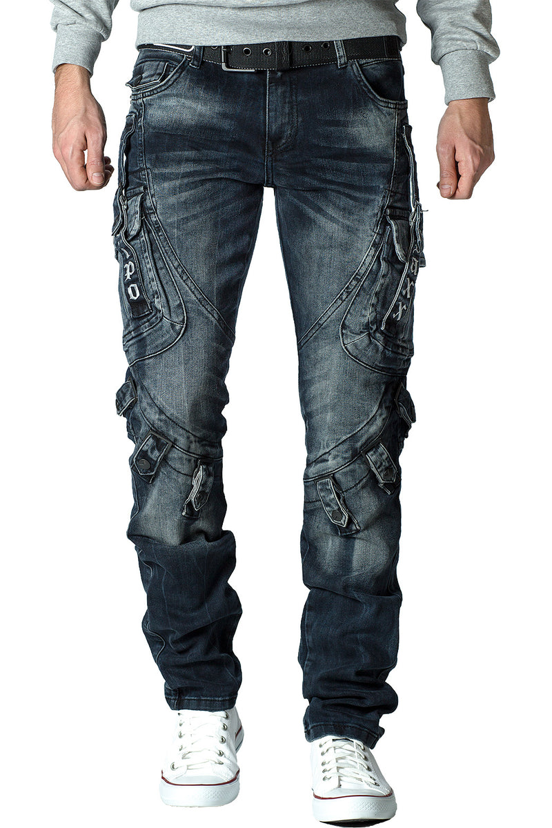 Herren Regular Fit Jeans Stonewashed in Blue – Cipo & Baxx