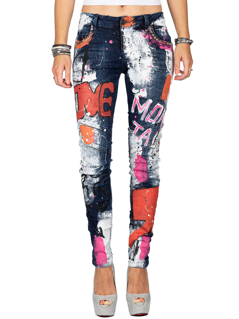 Damen Slim Fit Jeans in Blue – Cipo & Baxx
