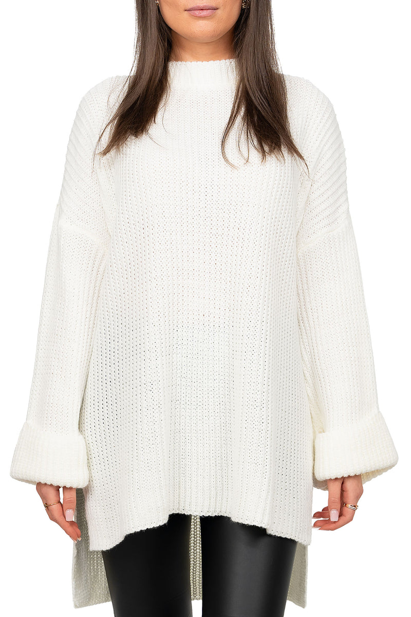 Damen Relaxed Fit Pullover in White – Reichstadt