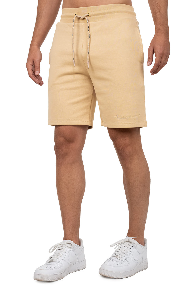 Herren Regular Fit Shorts Marken-Stick in Beige – Reichstadt