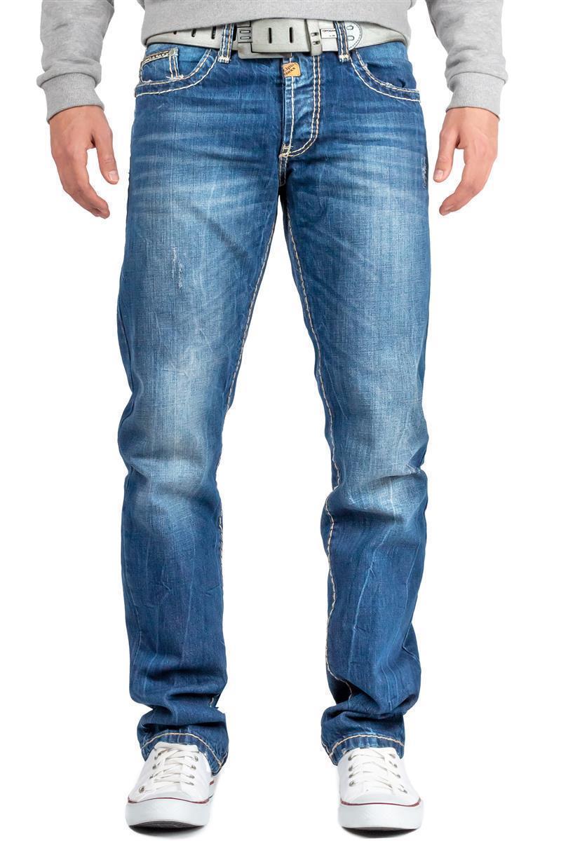 Herren Regular Fit Jeans Stonewashed C0688 - Blue