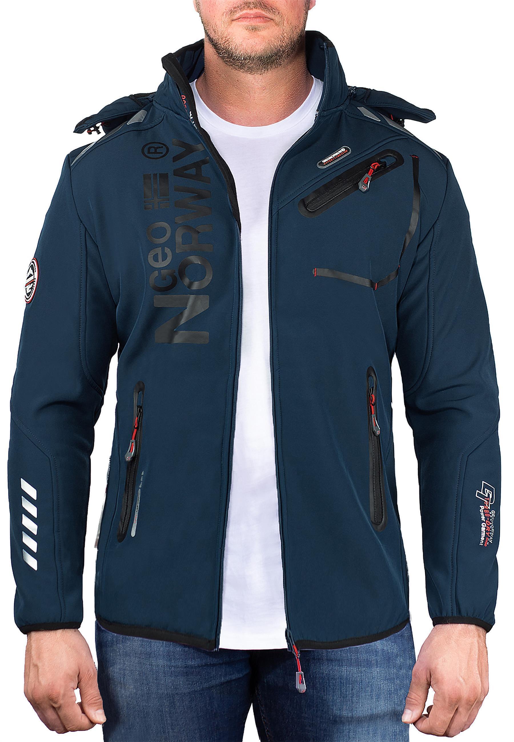 Herren Regular Fit Softshelljacke royaute in Navy/Black – Geo Norway