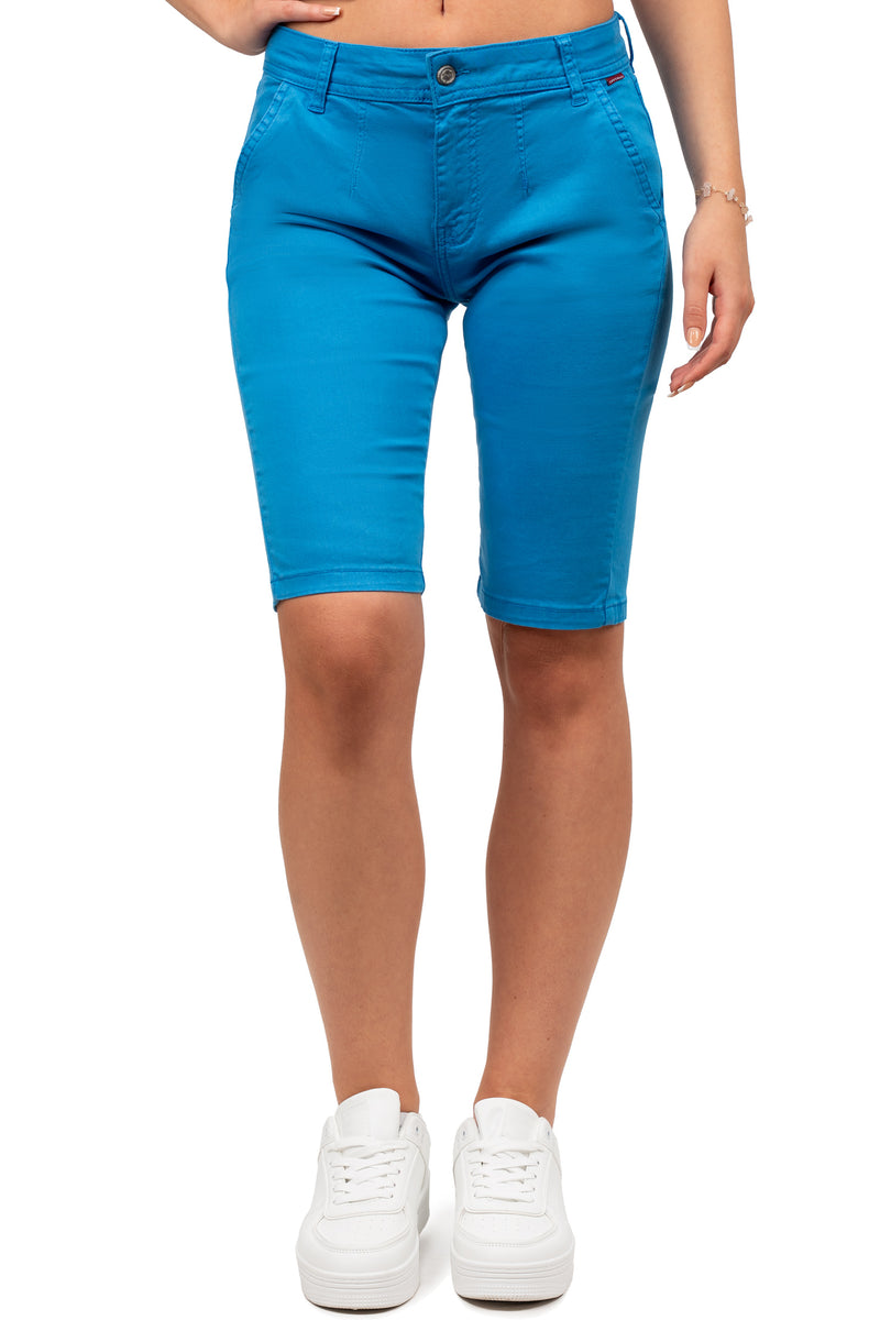 Damen Straight Fit Shorts Mid Waist in Blue – Cipo & Baxx